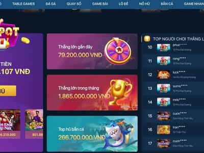 VPBet Spin Jackpot Winner Interface